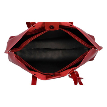 Dámska kožená kabelka tmavo červena - ItalY Jordana Two