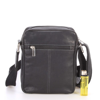 Menšia pánska kožená taška čierna - SendiDesign Merl