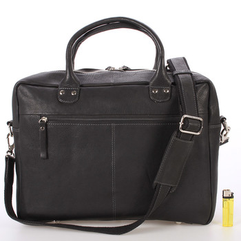 Luxusná kvalitná kožená taška čierna - send Design Hero
