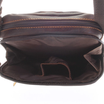 Hnedá pánska štýlová kožená taška - SendiDesign Heracles