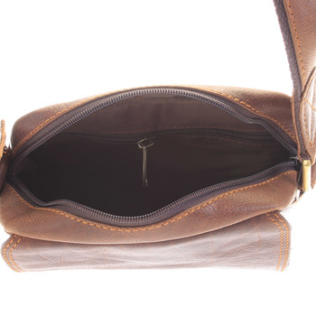 Menšia hnedá pánska kožená taška - Sendi Design Merlin