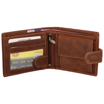 Pánska kožená peňaženka hnedá - Delami Aroga Strelec