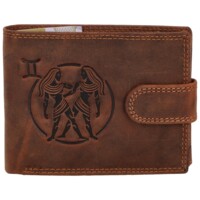 Pánska kožená peňaženka hnedá - Delami Aroga Blíženci