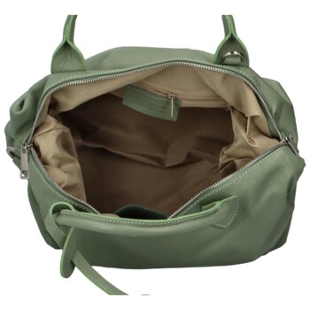 Dámska kožená kabelka do ruky zelená - Delami Lorelei