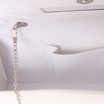 Decentná saténová listová kabelka biela - Delami P355