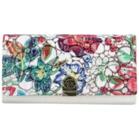Dámska kožená peňaženka biela/kvetinová - Gregorio Marguretia