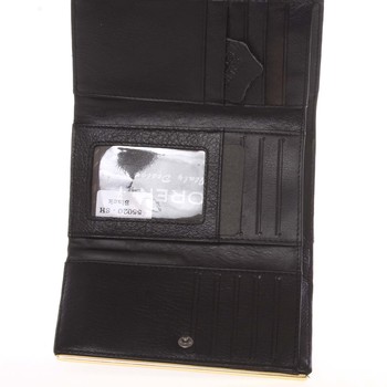 Jedinečná dámska lakovaná kožená peňaženka čierna - Lorenti 55020SH