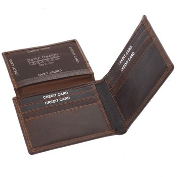 Pánska kožená peňaženka na karty hnedá - SendiDesign Sinai