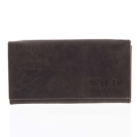 Dámska kožená peňaženka tmavo hnedá - WILD Nataniela