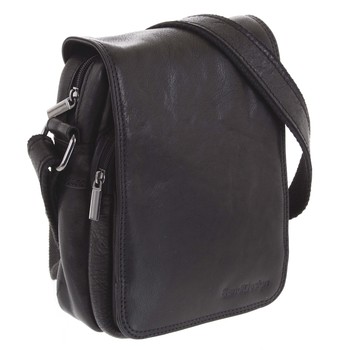 Pánska kožená taška cez plece čierna - SendiDesign Muxos