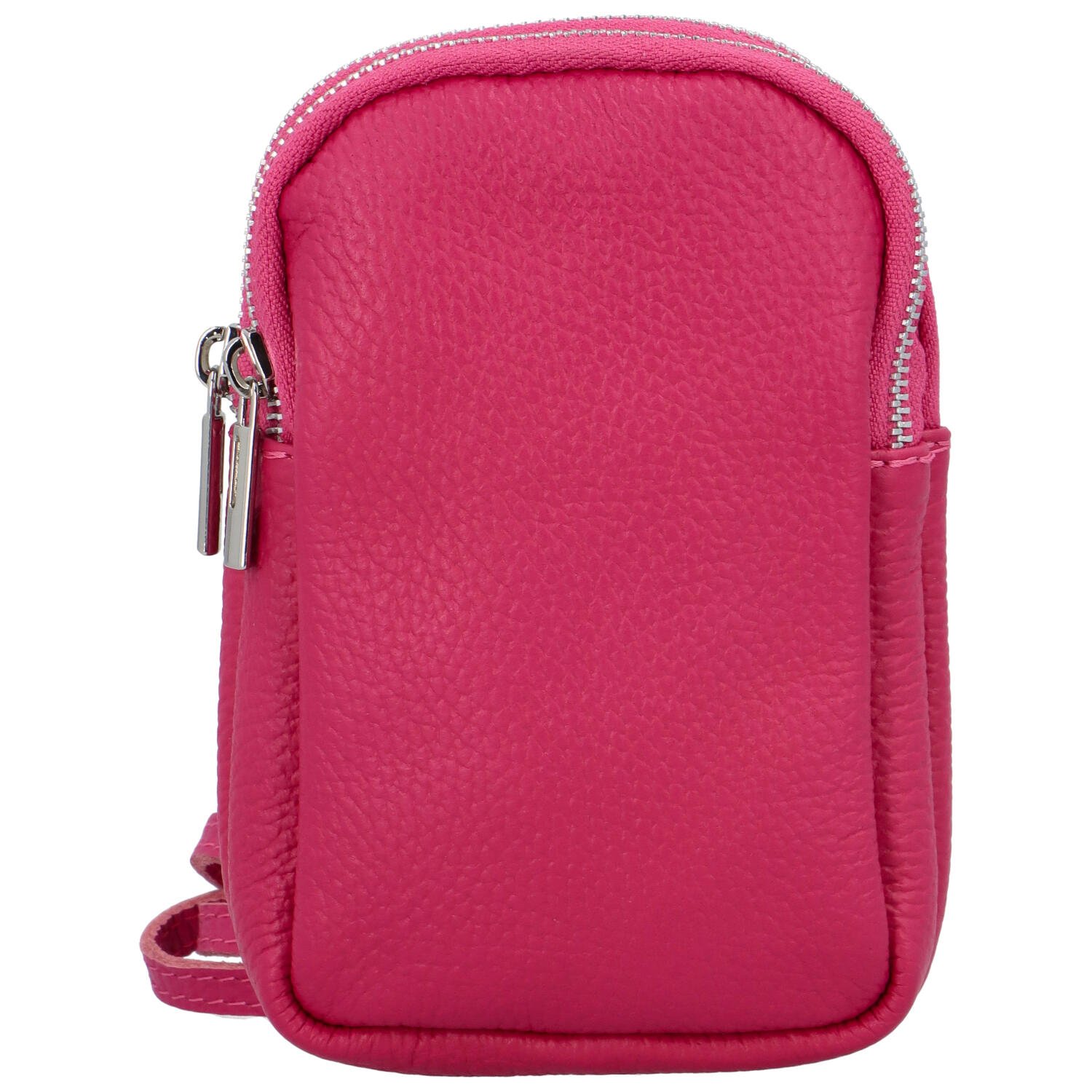 Dámske kožené crossbody púzdro fuchsiové - Delami Valli