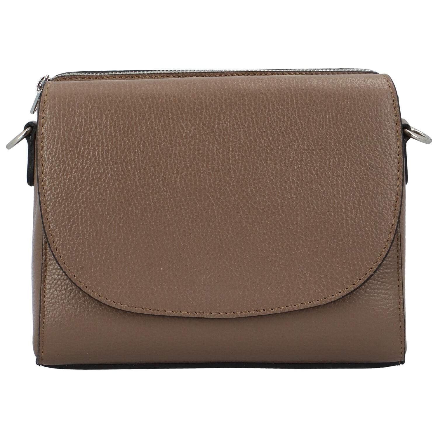 Dámska kožená crossbody kabelka taupe - Delami Sotera