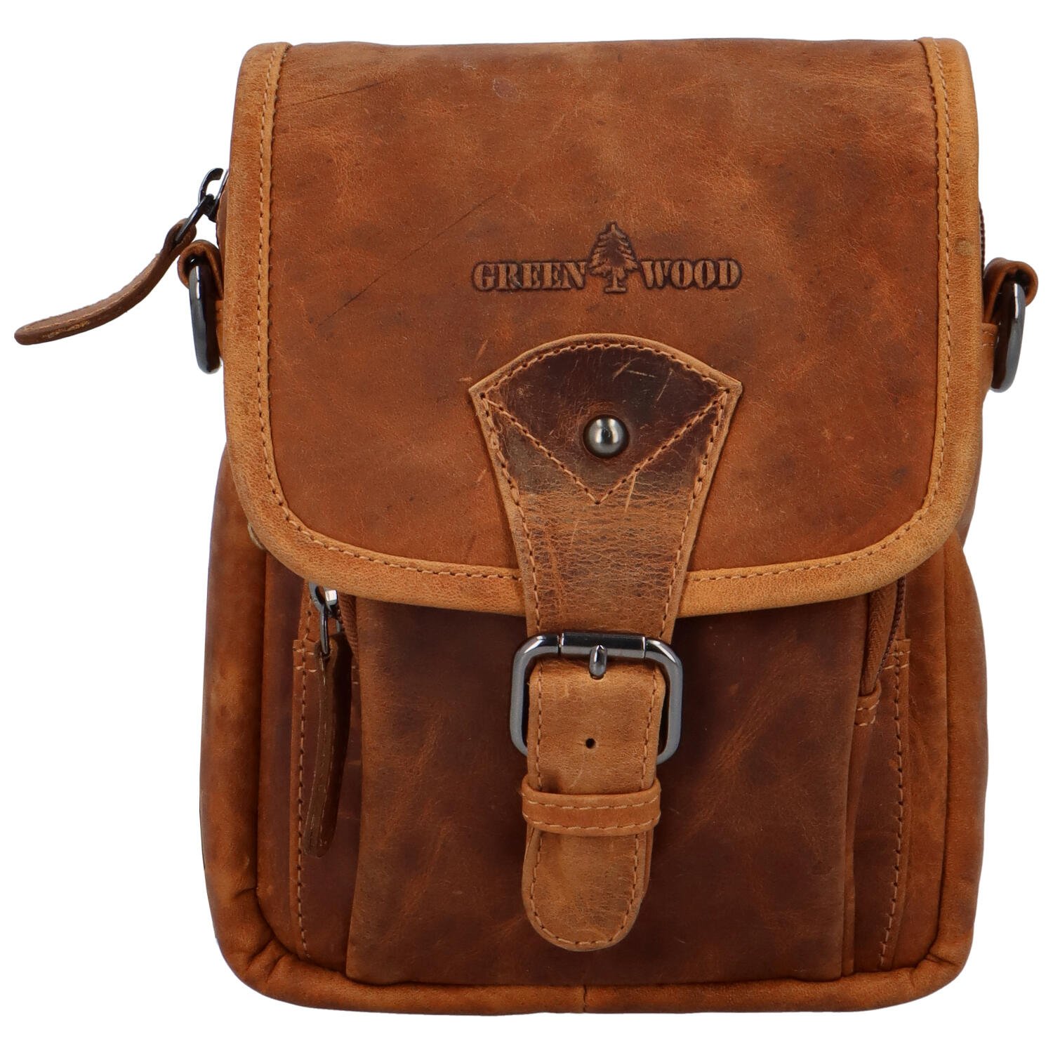 Pánska kožená crossbody taška camel - Bellugio Kristifer