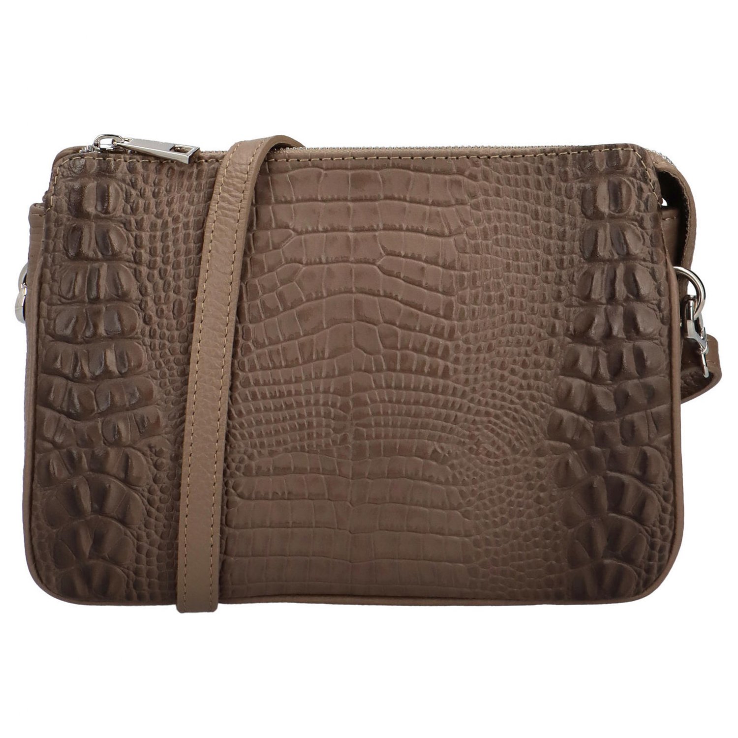 Dámska kožená crossbody kabelka khaki - Delami Dagobe