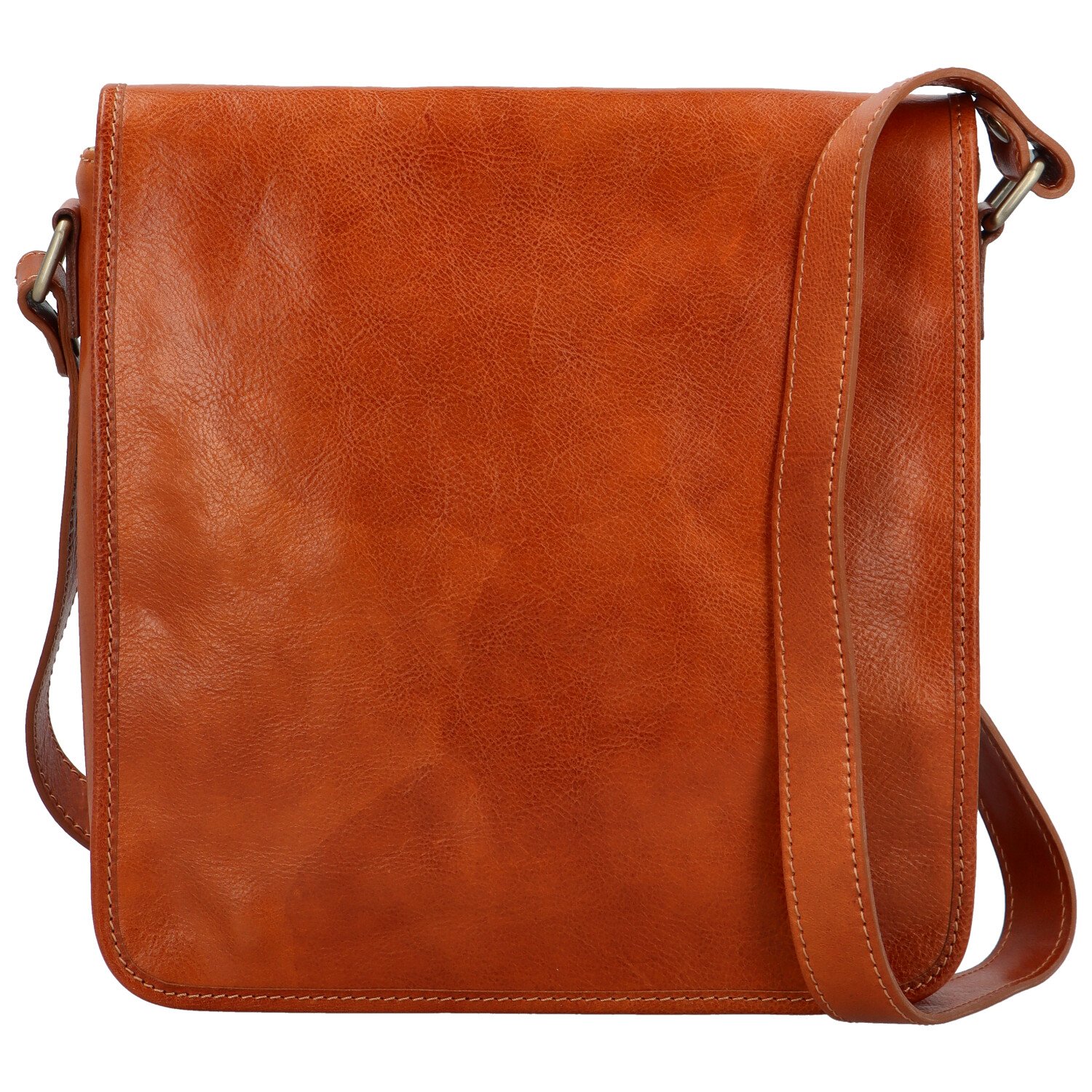 Kožená crossbody taška koňaková - Delami Mason new