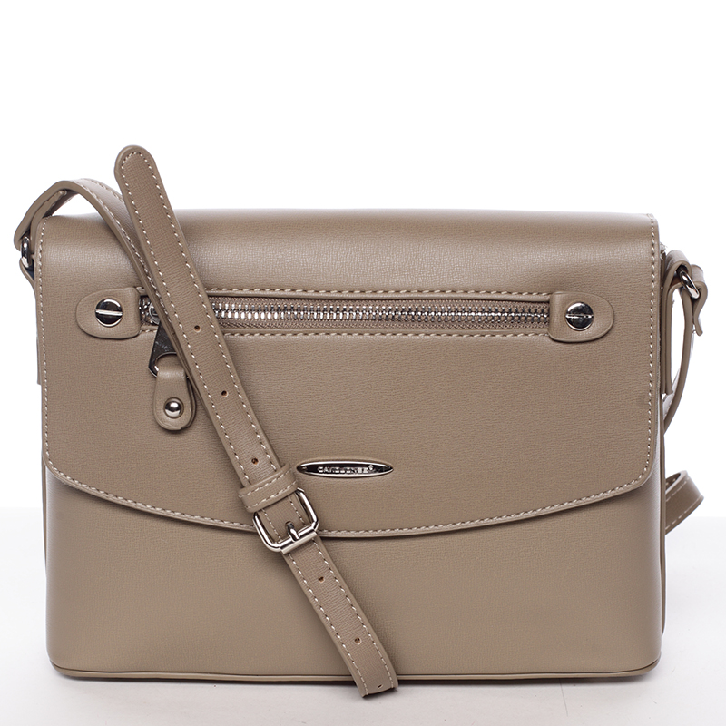 Menšia módna crossbody kabelka khaki - David Jones Azalea