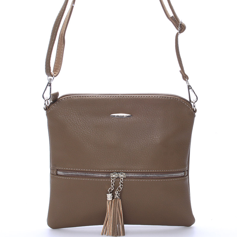 Originálna dámská crossbody kabelka tmavá camel - David Jones Sanna