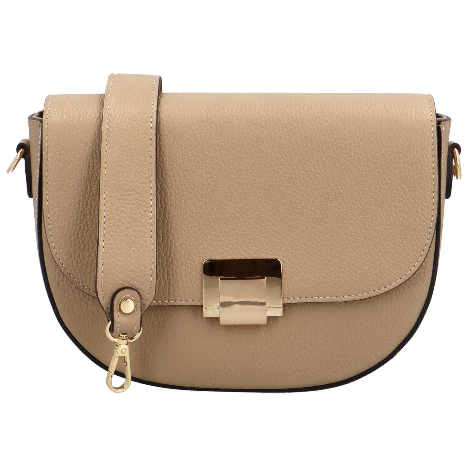 Dámska kožená crossbody kabelka taupe - Delami Jarrah