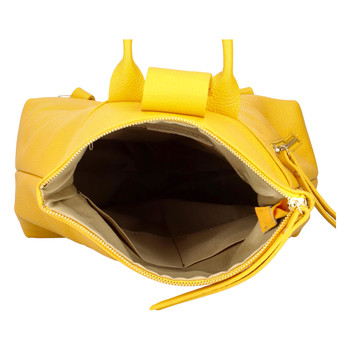 Dámsky kožený batoh žltý - ItalY Ahmedus
