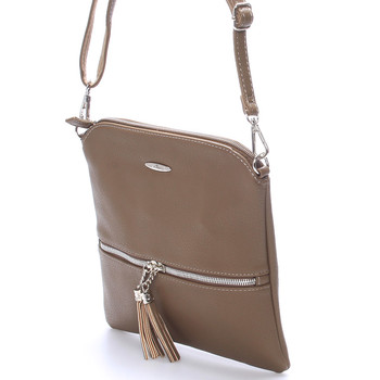 Originálna dámská crossbody kabelka tmavá camel - David Jones Sanna