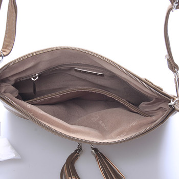 Originálna dámská crossbody kabelka tmavá camel - David Jones Sanna