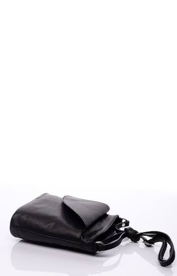 Dámska kožená crossbody kabelka čierna - Delami Iraida