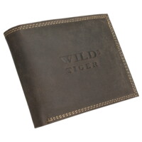 Pánska kožená peňaženka tmavo hnedá - Wild Tiger Simonn