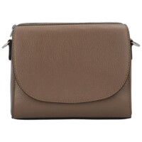 Dámska kožená crossbody kabelka taupe - Delami Sotera