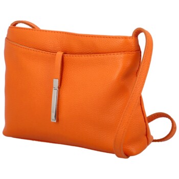 Dámska kožená crossbody kabelka oranžová - ItalY Eneta