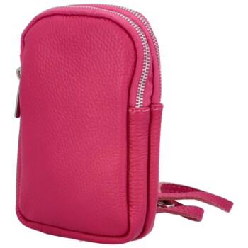 Dámske kožené crossbody púzdro fuchsiové - Delami Valli