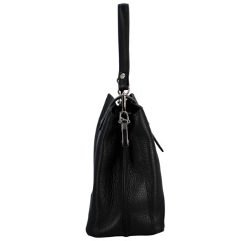 Dámska kožená kabelka do ruky čierna - ItalY Auren Two