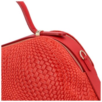 Dámska kožená kabelka do ruky červená - Delami Capeta