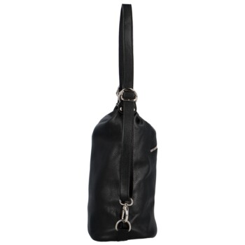 Dámska kožená kabelka cez rameno čierna - Delami Giana