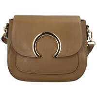 Dámska kožená crossbody kabelka khaki - Delami Pretty