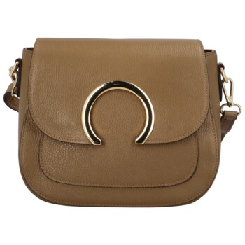 Dámska kožená crossbody kabelka khaki - Delami Pretty