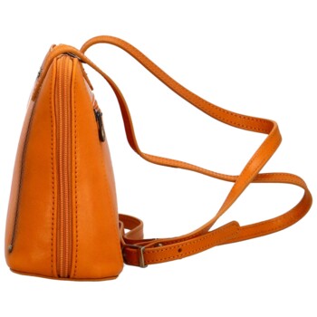 Dámska kožená crossbody kabelka oranžová - Katana Elenka