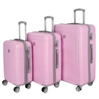 Cestovný plastový kufor ružový - Jony Porfyr SADA