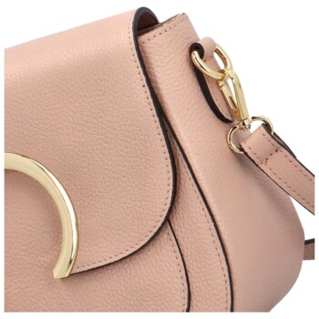 Dámska kožená crossbody kabelka staroružová - Delami Pretty