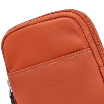 Dámske kožené crossbody vrecko oranžová - Katana Soffix