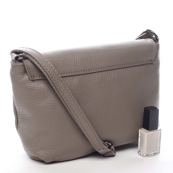 Dámska kožená crossbody kabelka taupe - ItalY Porta