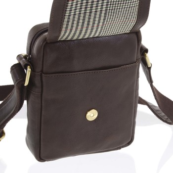 Pánska kožená crossbody taška na doklady tmavo hnedá - SendiDesign Niall